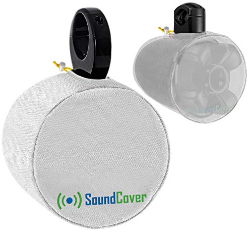 600D Marine Wake Tower Speaker Covers – Large (H 14" × W 14" × D 12.8") – Weather-Resistant Protection for Boat, Marine & ATV Speakers – White - color: White, size: LARGE