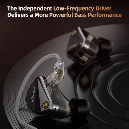 KZ Decet USB C Headphones, 5 Dynamic Driver in-Ear Monitors with 4 Tuning Switches, Clarity in All Frequency Stereo Sound Comfortable Noise Isolating Earbuds Built-in DSP with EQ (Tuning, DSP) - color: DSP, style: Tuning