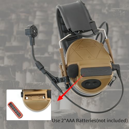 Tactical Headset Hearing Protection Sound Pickup Earmuff+U94 PTT+Detachable 7.0mm Cable for Airsoft Sports-HC5PRO(Coyote Brown) - color: Coyote Brown