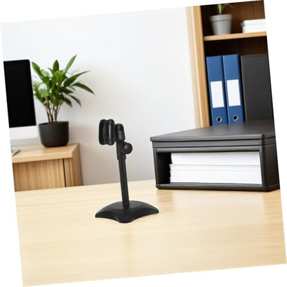 TOYANDONA Adjustable Desktop Microphone Stand round Base for Desk Setups and Professional Studios, Height Adjustable Mic Holder Compatible with Heavyweight Microphones, Sturdy Abs