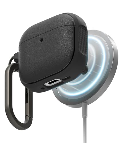 Ringke Onyx Magnetic for AirPods 4 Case [Compatible with MagSafe] Oil & Dirt Resistant Feels Good in The Hand Non-Slip Lightweight Cover with Carabiner - Black - color: Black, size: AirPods 4