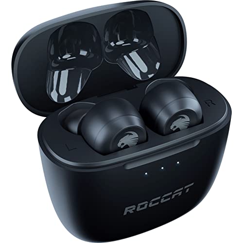 ROCCAT Syn Buds Air True Wireless Earbuds for Mobile Gaming with Dual-Microphones, for Nintendo Switch, Windows, 7, 8.1, 10, 11, Mac, iPad, and iPhone – Black