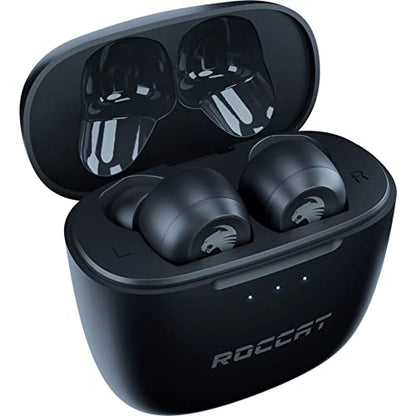 ROCCAT Syn Buds Air True Wireless Earbuds for Mobile Gaming with Dual-Microphones, for Nintendo Switch, Windows, 7, 8.1, 10, 11, Mac, iPad, and iPhone – Black