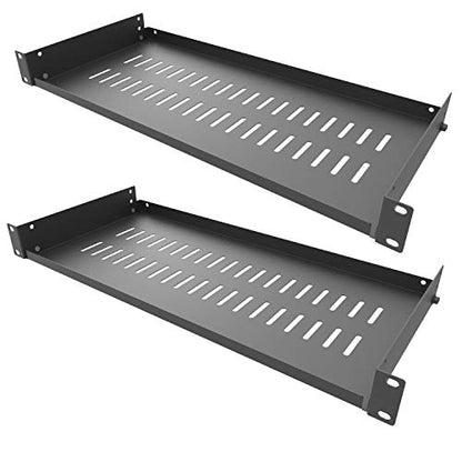 2 Pack of 1U Vented Cantilever Server Rack Mount Shelf 8" D | Disassembled Universal Rack Tray 8" Depth for 19" Network Cabinet or Equipment Rack (8V2PC) - size: 8V2PC