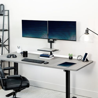 VIVO Universal Steel 14 x 10 inch Shelf Pole Mount for TV Cart, Attaches to 0.5” to 2.4” Poles, Speaker & Microphone Stands, Clamp-on Utility Storage Surface, Black, MOUNT-SF13P - size: 14 x 10 inch