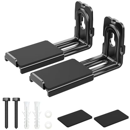 HCMOUNTING Soundbar Mount Under TV, Depth Adjustable 3.7”-6.3”, Hold 33lbs | Sound Bar Mounts for Samsung, Bose, Vizio, Sony, Sonos and More, All-round Soft Pads Reduce Vibration and Scratching, Black