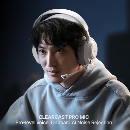 SteelSeries Arctis Nova Pro Omni - Hi-Res Wireless Gaming Headset, 96kHz/24bit, ANC, ClearCast Pro Mic, AI Noise Rejection, Mobile App, Mix 2.4GHz + BT, OmniPlay PC+PlayStation+Xbox - White - color: White