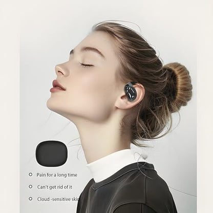 CYBERDRIVE Open-Ear Headphones, Sleep Earbuds Side Sleepers Wireless Earbuds 60+Hours Play, Hi-Res Stereo Sound Headphones with Smart Digital Display Design Fit Sports Running, Workout
