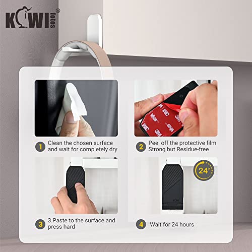 KIWIFOTOS 2 Pack Adhesive Desk Headphone Hanger, PC Gaming Headset Holder Stand, Adhesive Holder Mount for Wall, Foldable Headphones Hook Mount Under Desk - White,Two Pack - color: 2PC Adhesive White
