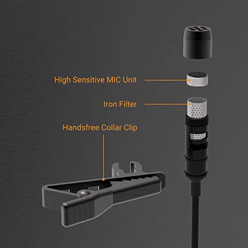 MLC-2 USB C Lavalier Microphone with 3.5mm Monitoring Headphone Jack, Type C Lapel MIC for iPad 10, iPad Pro Air 5/4, Google Pixel 8/7/6 Pro 7a/6a Fold Pixel Tablet, 5 FT