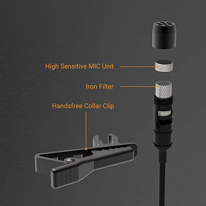 MLC-2 USB C Lavalier Microphone with 3.5mm Monitoring Headphone Jack, Type C Lapel MIC for iPad 10, iPad Pro Air 5/4, Google Pixel 8/7/6 Pro 7a/6a Fold Pixel Tablet, 5 FT