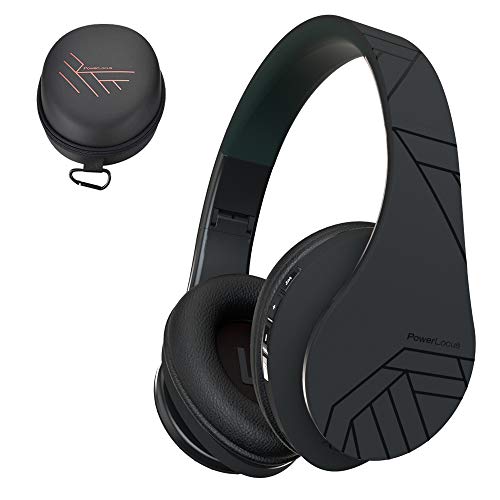 PowerLocus Bluetooth Over-Ear Headphones, Wireless Stereo Foldable Headphones Wireless and Wired Headsets with Built-in Mic, Micro SD/TF, FM for iPhone/Samsung/iPad/PC (Black) - color: Black