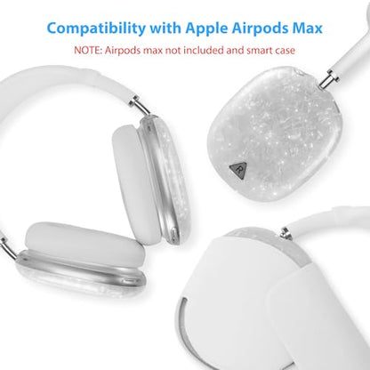 Case Cover for AirPods Max Headphone,Glitter Shell Pattern TPU Ear Cup Case,Silicone Ear Pad/Headband Protective Cover Accessories Compatible with Apple AirPods Max(2024/2020),Glitter White Seashell - color: Glitter White Seashell