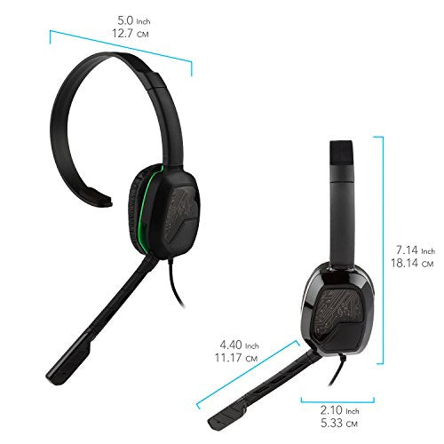 PDP Gaming LVL1 Wired Chat Headset With Noise Cancelling Microphone: Black - Xbox One - color: Black, style: Xbox One