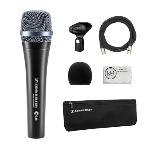Sennheiser e935 Cardioid Dynamic Handheld Mic Bundled with Microphone Windscreen + 20ft XLR Microphone Cable + Microfiber Cleaning Cloth (4 Items) - style: Microphone + XLR Cable & Windscreen