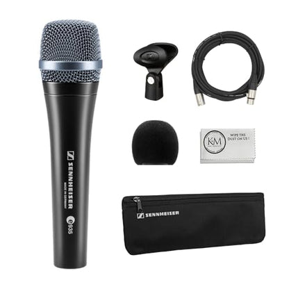 Sennheiser e935 Cardioid Dynamic Handheld Mic Bundled with Microphone Windscreen + 20ft XLR Microphone Cable + Microfiber Cleaning Cloth (4 Items) - style: Microphone + XLR Cable & Windscreen