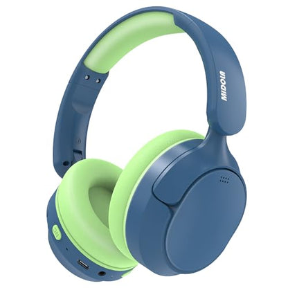 Kids Bluetooth Headphones Wireless,ANC, 68H,Safe Volume Limit 85/94dB Blue | Active Noise Cancelling,Adjustable Headband Foldable Over-Ear for Toddler Girls Boys Tablet/iPad,HD Stereo,Built-in Mic,Green - color: Deep Blue