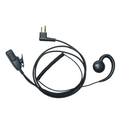 C-Shape Earpiece Compatible with Motorola CLS1110 2pcs | 2-pack over-ear C-ring walkie talkie headsets featuring PTT mic for CP200D CLS1410 CP185 RDM2070d 2-pin two-way radios