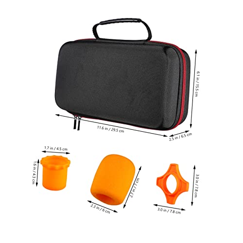 Microphone Storage Case Bag with Dual-sided Mesh Pocket