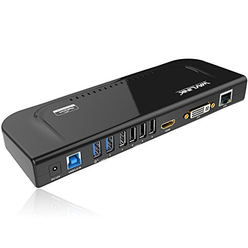 WAVLINK Universal Docking Station Dual 1080P Monitor for Mac, Windows | Displaylink Dock For USB 3.0/USB-C Laptop, with DVI HDMI VGA Gigabit Ethernet, Audio, 6 USB Ports for Workstation