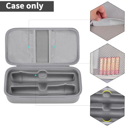 Wireless Microphone Case Compatible with JBL Wireless Two Microphone System, Handheld Dual Mic Travel Bag for Singing or Karaoke for Receivers, Adapters, AA Batteries - color: Lighting Grey
