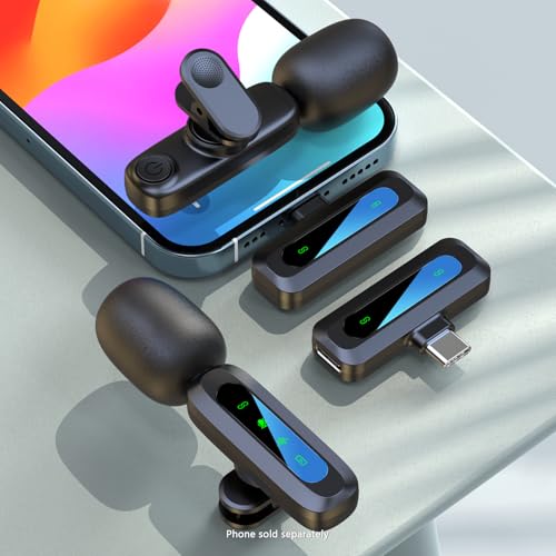 Sahara - Wireless Lavalier Microphone, 2 Clip-On Mics, USB-C Receiver, Noise Reduction, Plug & Play, Auto Pairing, 2.4GHz Wireless Mic for iPhone, Android, Vlogging & Interviews