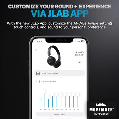 JLab, Go Lux ANC, On Ear Headphones, Active Noise Cancelling, Bluetooth, Graphite - color: Graphite