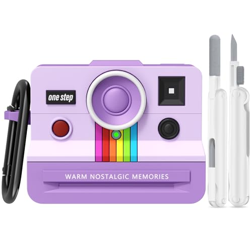 Case for Apple AirPods Pro 2 Cases with Camera Cover Compatible Anti-Drop Silicone Cover AirPods Pro Accessories Kit Cleaning Tools for Earbuds Keychain Earphone Cases (Purple, Airpods Pro 2/1 Case) - color: Purple, size: Airpods Pro 2/1 Case