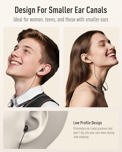 Hearprotek Wireless Lightweight Sleeping Headphones, Neckband Bluetooth 5.4 Wireless Sleep in-Ear Earbuds, Ultra Soft Portable Sleep Headphones for Side Sleepers, Working, Relaxing