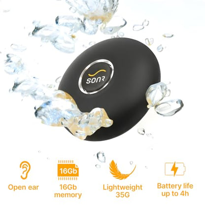 Music 2-in-1 Bundle: Open-Ear Underwater Music Player for Swimmers with Anti-Fog Swimming Goggles - color: Graphite