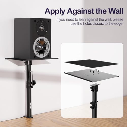 Clamp On Desktop Studio Monitor Speaker Stands Pair | Tilt & Height Adjustable, Heavy Duty, Universal Fit, for Music Booth, Subwoofer, Surround Sound, Bookshelf & Laptop