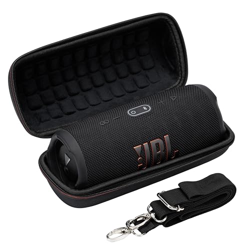 Ginsco Hard Carrying Case for JBL Charge 5/Charge 4 Waterproof Portable Bluetooth Speaker, Travel Case with Adjustable Shoulder Strap and Anti-Slip Handle, Hard Shell Shockproof Protective Cases