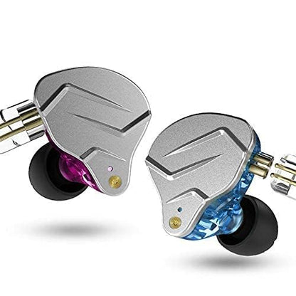 KZ ZSN Pro Dual Drivers 1BA 1DD in Ear Earphones HiFi Power Bass Earbuds Headphones High Clarity Sound Wired Earphones with Detachable Cable for Audiophile Musician - color: ZSN Pro-purple, size: With Mic