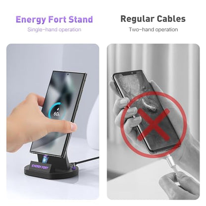120W USB C Charging Stand Compatible with Galaxy A16 A17 A14, Magnetic Type-C Fast Charging Stand for Google Pixel 9a/Motorola Moto G Play/Earbuds