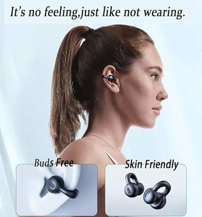 Wireless Headphones,Wireless Ear Clip Bone Conduction Earphones Bluetooth 5.3 for Android iOS Samsung,Small Open Ear Earbuds IPX7 Waterproof Mini Open Ear Headsets for Running Cycling Workout