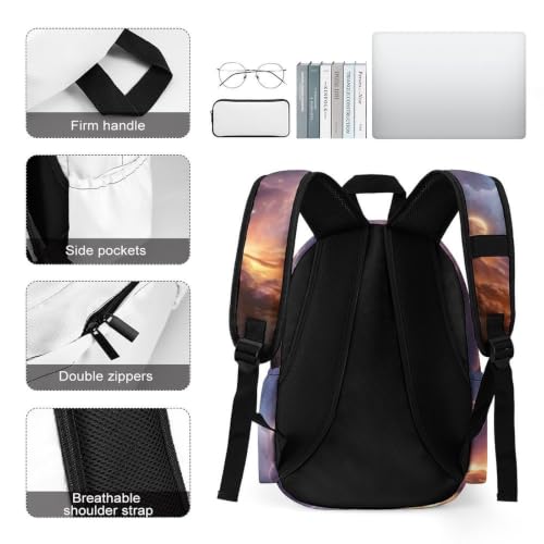 Travel Backpack for Women Men Carry On Backpack Coffee Collection Laptop Bag Lightweight Casual Daypack - color: Colorful Space