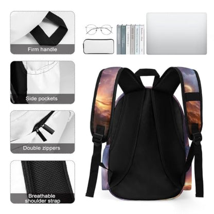 Travel Backpack for Women Men Carry On Backpack Coffee Collection Laptop Bag Lightweight Casual Daypack - color: Colorful Space