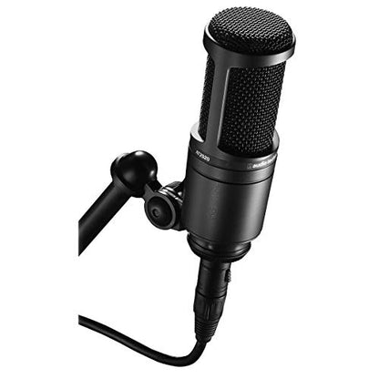 Audio-Technica AT2020 Cardioid Condenser Studio Microphone with XLR Cable Studio Boom Arm Stand and Pop Filter