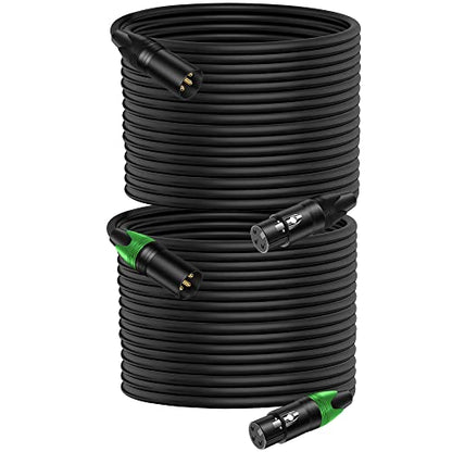 LanSenSu XLR Microphone Cable 76 ft 2 Pack, Gold-Plated 3-Pin Speaker Cable Male to Female Balanced Mic Cable - size: 76ft-2pack