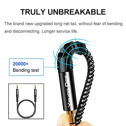 3.5mm Male to Male Audio Cable 25 ft,4 Pole Hi-Fi Stereo 3.5mm Aux Cable TRRS Male to Male Audio Cable, Aux Cord for Headphones, PS4,Phone, Tablets, Headset, PC, Laptop and More (25FT8M) - size: 25 ft