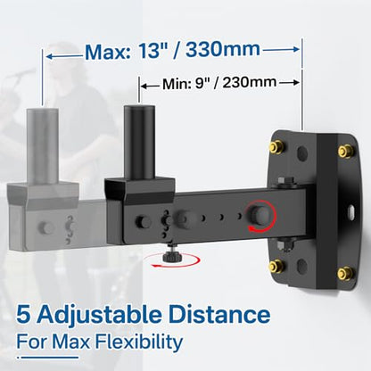 Aiweiwa Adjustable PA Speaker Wall Mount for 6"/8"/10"/12" PA Speaker Mount with 35mm Mounting Hole - Heavy-Duty Large Speakers Wall Mount Bracket Hold up to 110 Lbs for Space Saving