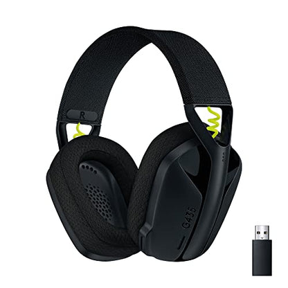 Logitech G435 Lightspeed Wireless Gaming Headset - Black | Lightweight over-ear headphones, built-in mics, 18h battery, Dolby Atmos, PC, PS4, PS5, Nintendo Switch/Switch 2, Mobile