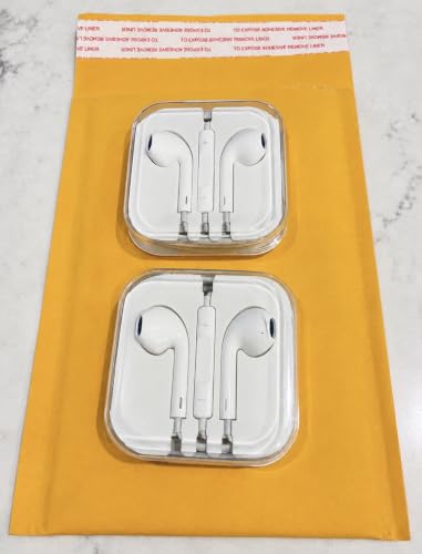2 Pack Wired Earbuds with Microphone and Volume Control, 3.5mm in-Ear Headphones Compatible with Smartphones, Tablets, Laptops, MP3 Players and Devices with 3.5mm Audio Jack, Clear Sound Earphones
