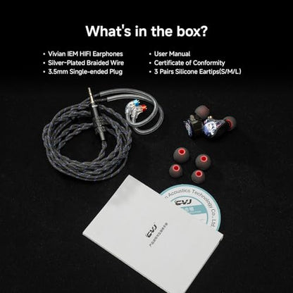 CVJ Vivian IEM Wired Gaming Earbuds, Deep Bass in Ear Monitor with Mic - color: Vivian Character, style: with Mic
