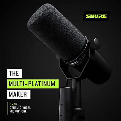 Shure SM7B Dynamic Vocal Microphone for Podcasting & Streaming | XLR studio dynamic mic for broadcast, podcast, recording, gaming and streaming; smooth warm vocals, rugged build - style: SM7B