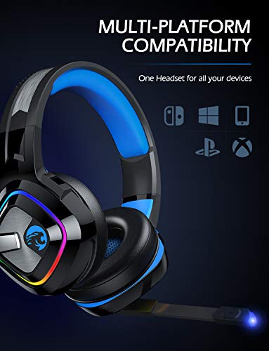 ZIUMIER Gaming Headset for PC, PS4, PS5, Xbox One, Xbox Series S/X, Switch, Noise Canceling Microphone, Stereo Surround Sound, 3.5mm Wired Gaming Headphones