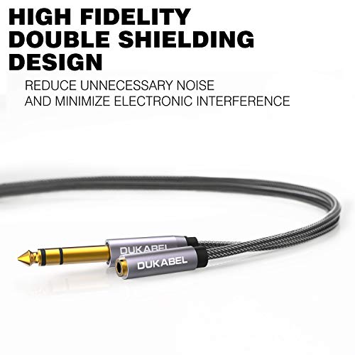 6.35mm to 3.5mm, 1/4 inch to 1/8 inch Headphone Adapter - 8 Ft/2.4M | 24K Gold-Plated, Headphone to Speaker, Guitar, Digital Piano Keyboard Amplifier, Stereo Audio Jack Plug Converter - size: 240 cm