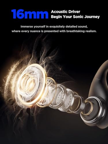 HAKII Light 2 Open Ear Headphones, IPX5 Running Headphone with 180° Ultra-Bright Beacon String, BT 6.0, 16H Playtime, Air Conduction Headphones Open Ear Earbuds for Fitness, Cycling, Outdoor - Orange