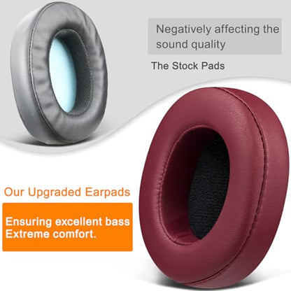 SOULWIT Replacement Earpads for Skullcandy Hesh 3/ANC/Evo & Crusher Wireless/540/ANC/Evo & Venue ANC Over-Ear Headphones, Ear Pads Cushions with Protein Leather, Noise Isolation Foam - Burgundy - color: Burgundy