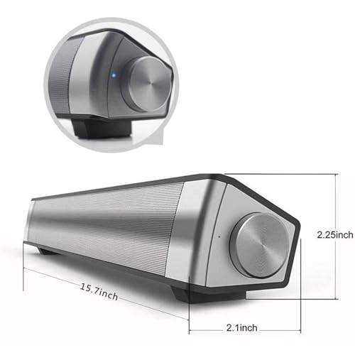 2 X 5W Mini Bluetooth Sound Bar, Wired and Wireless Home Theater Audio for Cell Phone/Tablet/Projector and Support TV with AUX/RCA Output (Remote Control Included)